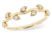 14 Karat Gold Diamond "Leaf" Band
