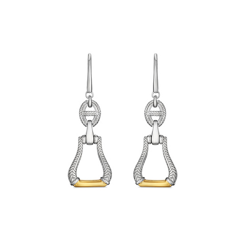 Vienna Stirrup Drop Earrings With 18K Gold