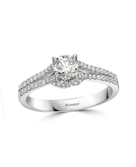 18 Karat White Gold Diamond Engagement Ring