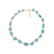 14 Karat Yellow Gold Australian Opal Necklace