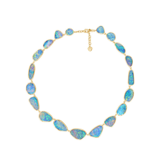 14 Karat Yellow Gold Australian Opal Necklace