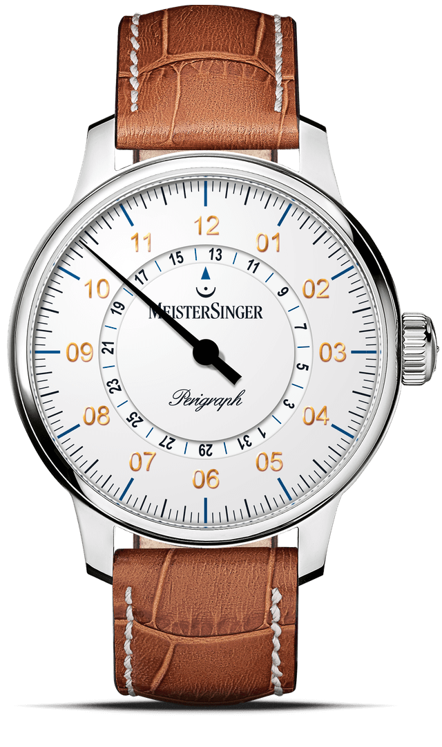 MeisterSinger "Perigraph" Single-Hand Automatic in SS, White Dial
