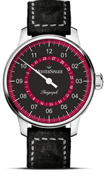MeisterSinger "Perigraph" Single-Hand Automatic in SS, Black & Bordeaux Dial