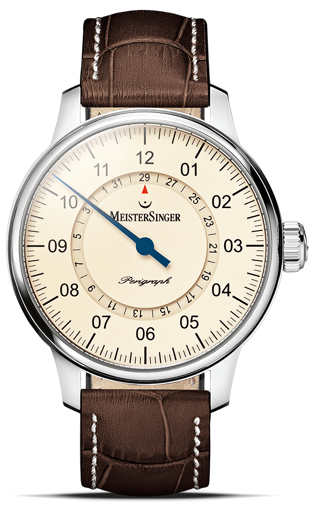 MeisterSinger "Perigraph" Single-Hand Automatic in SS, Ivory Dial