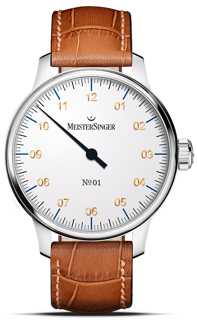 MeisterSinger "No. 01" Single-Hand Hand-Wound in SS, White Dial