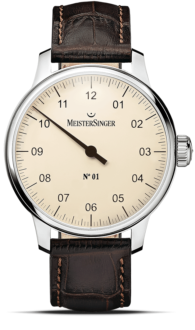 MeisterSinger "No. 01" Single-Hand Hand-Wound in SS, Ivory Dial
