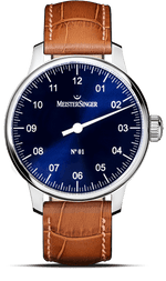 MeisterSinger "No. 01" Single-Hand Hand-Wound in SS, Sunburst Blue Dial