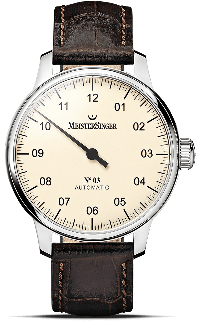 MeisterSinger "No. 03" Single-Hand Automatic in SS, Ivory Dial