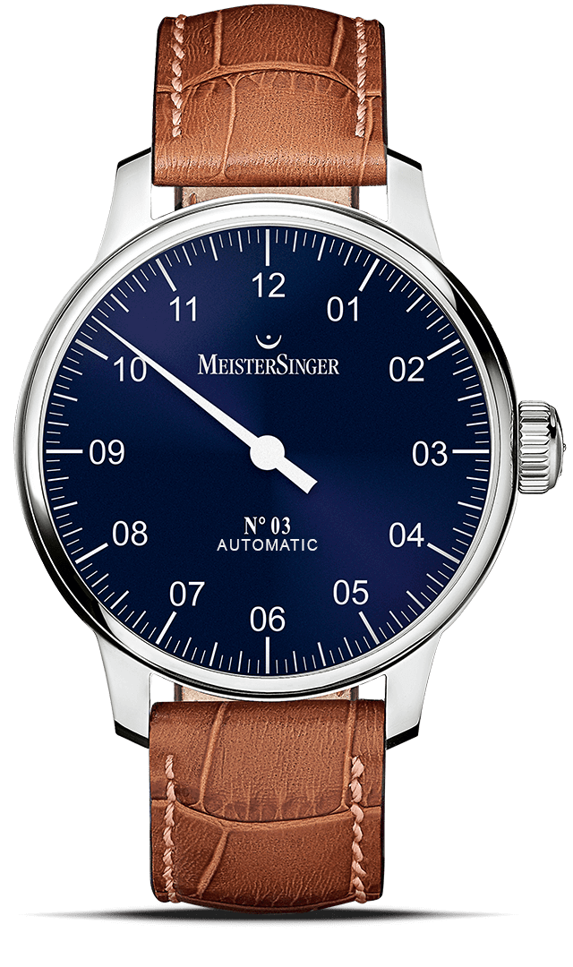 MeisterSinger "No. 03" Single-Hand Automatic in SS, Sunburst Blue Dial