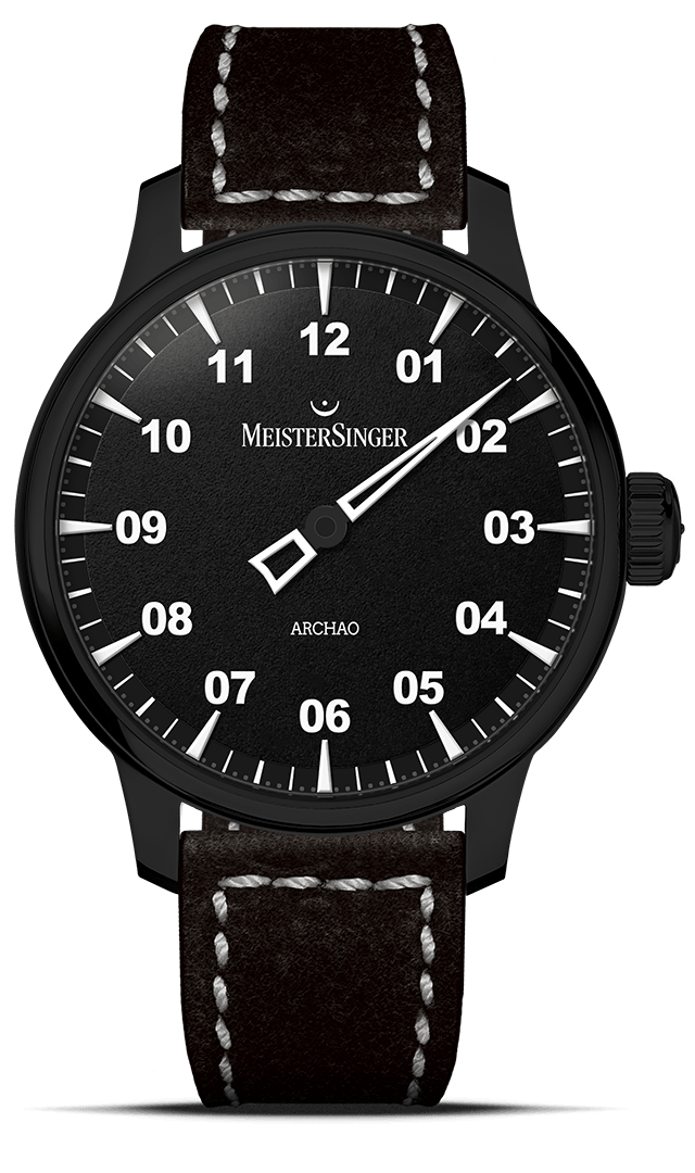 MeisterSinger "Archao" Single-Hand Automatic in Black DLC, Black Dial