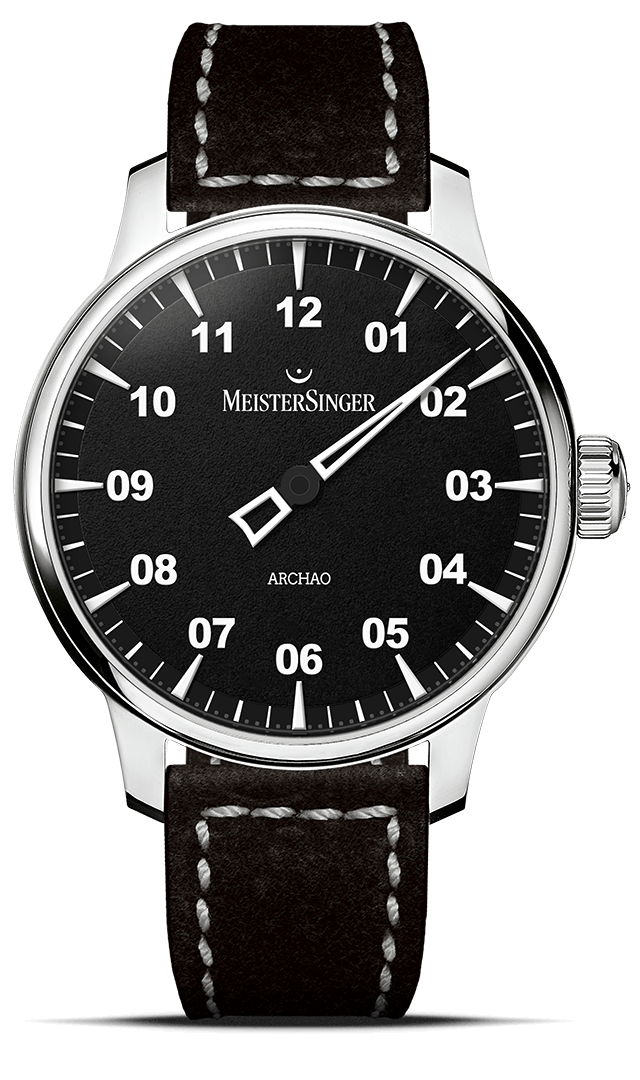 MeisterSinger "Archao" Single-Hand Automatic in SS, Black Dial