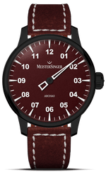 MeisterSinger "Archao" Single-Hand Automatic in Black DLC, Red Dial