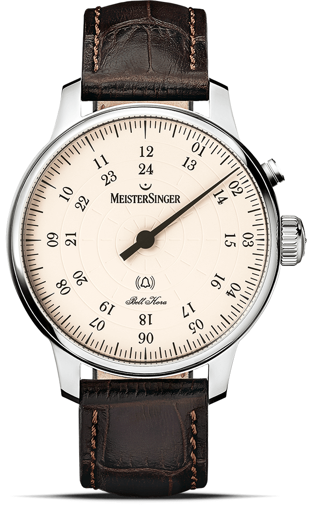 MeisterSinger "Bell Hora" Hourly Chime Automatic in SS, Natural Ivory Dial