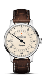 MeisterSinger "Perigraph" 38mm Single-Hand Automatic in SS, Ivory Dial