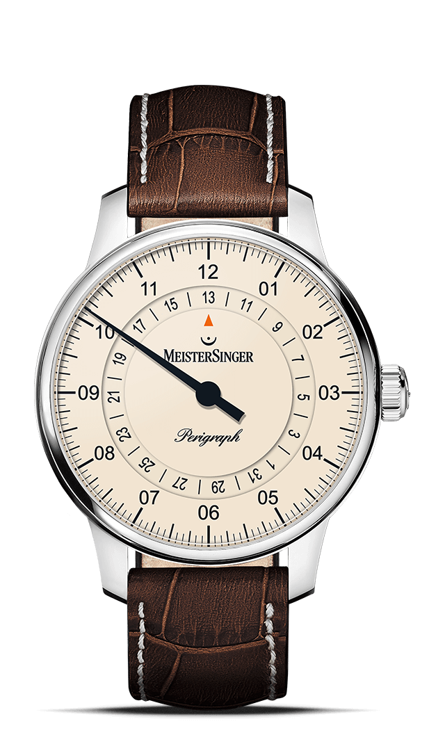MeisterSinger "Perigraph" 38mm Single-Hand Automatic in SS, Ivory Dial