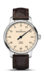MeisterSinger "No. 03" 38mm Single-Hand Automatic in SS, Ivory Dial