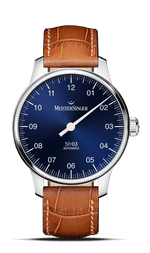 MeisterSinger "No. 03" 38mm Single-Hand Automatic in SS, Sunburst Blue Dial