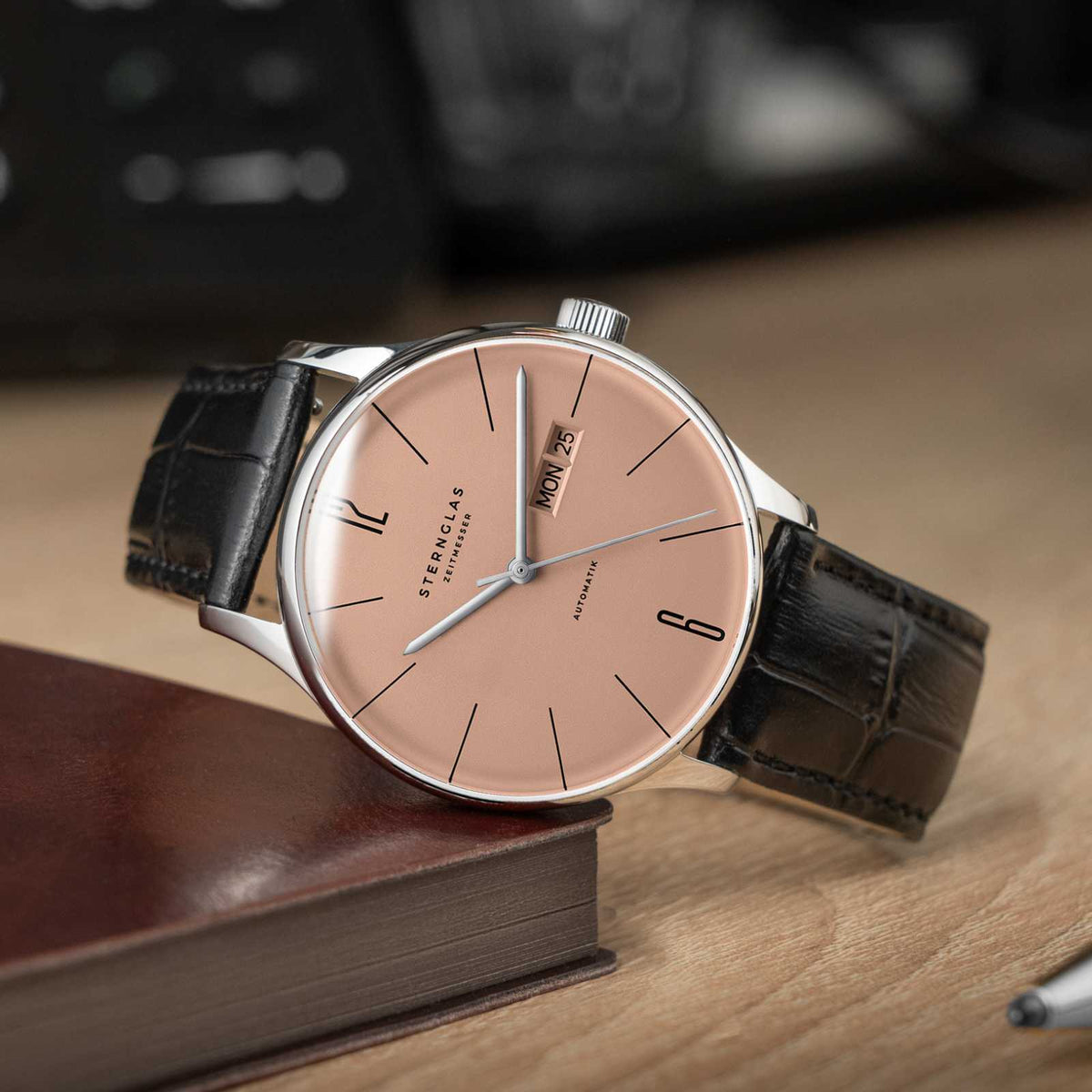 Sternglas "Berlin Automatic" Watch in Stainless Steel, Copper Beige Dial