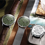 Sternglas "Berlin" Quartz Watch in Stainless Steel, Olive Green Dial