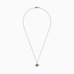 Blue, White and Black Diamond Evil Eye Pendant in 14K Rose Gold, 0.34 ctw view 2