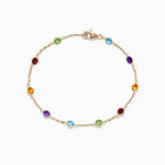 Multi Gemstone Station Bracelet in 14K Yellow Gold, 2.47 ctw