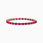 Ruby and Diamond Tennis Bracelet in 14K Yellow Gold, 12.19 ctw