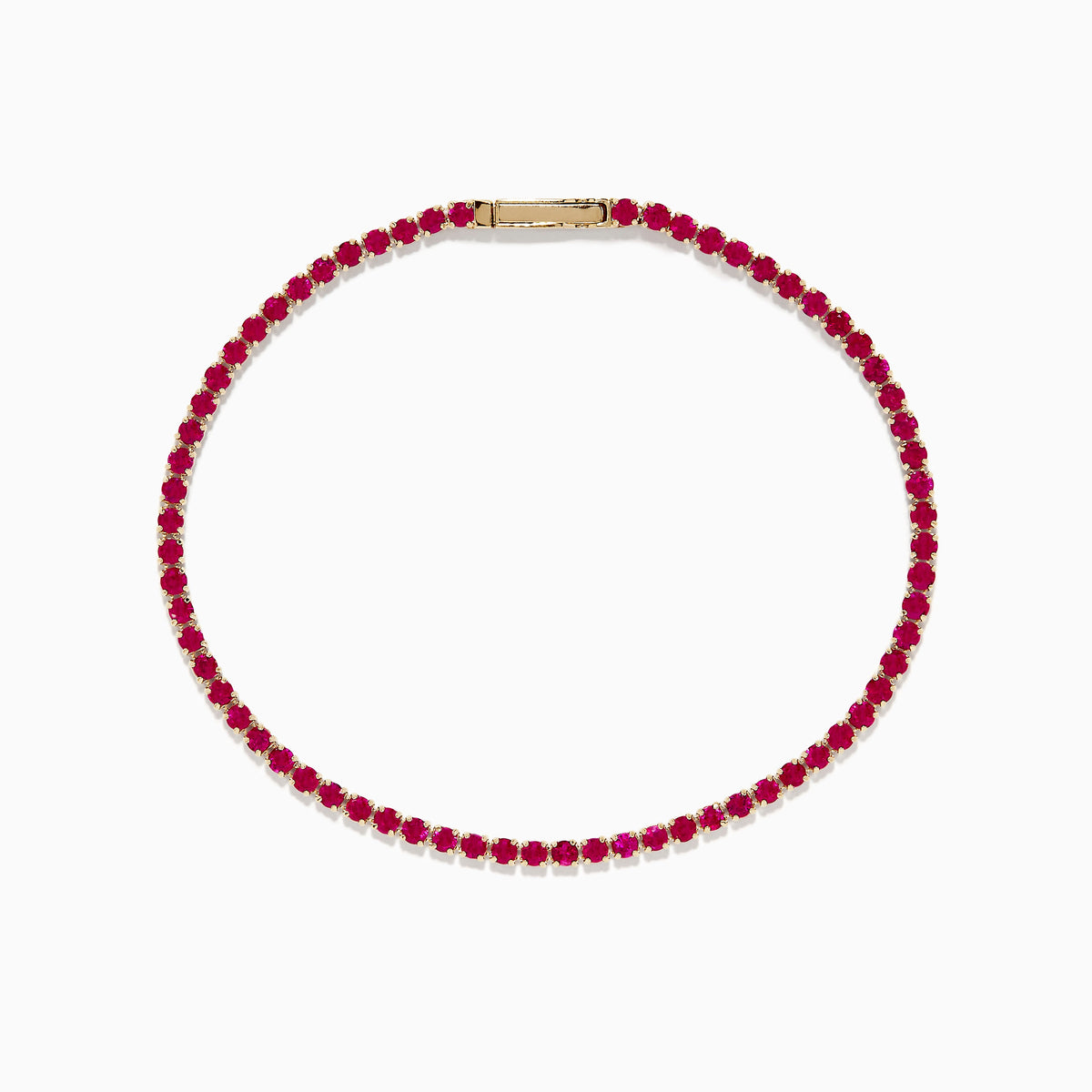 Ruby Tennis Bracelet in 14K Yellow Gold