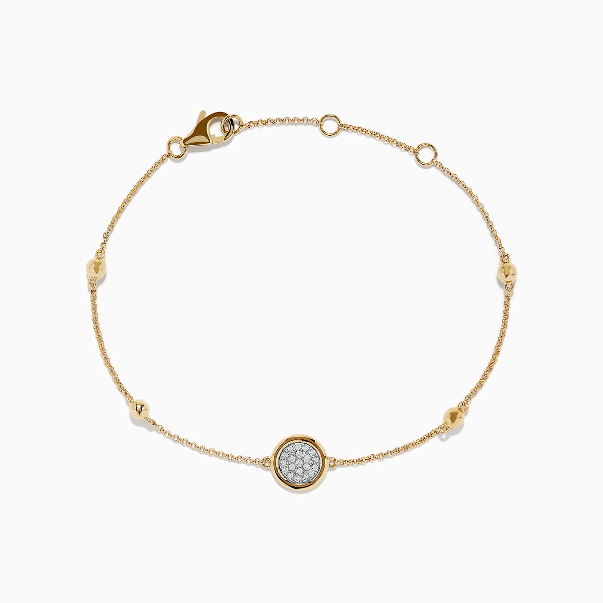 Diamond Bracelet in 14K Yellow Gold, 0.09 ctw
