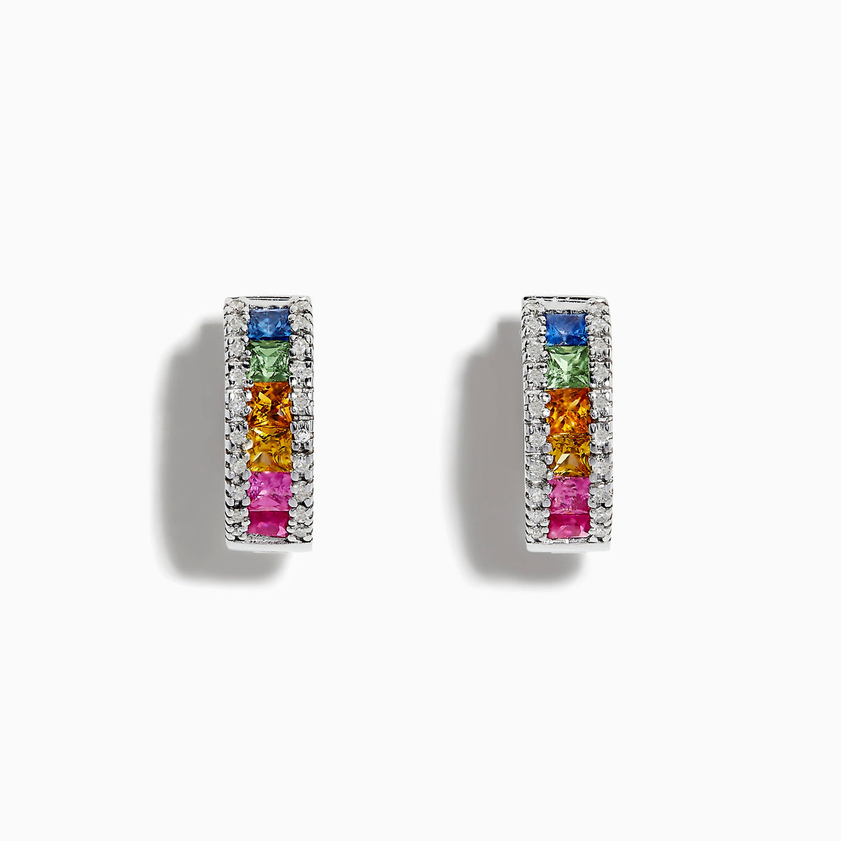 Sapphire & Diamond Earrings in 14K White Gold, 1.76 ctw