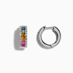 Sapphire & Diamond Earrings in 14K White Gold, 1.76 ctw view 2