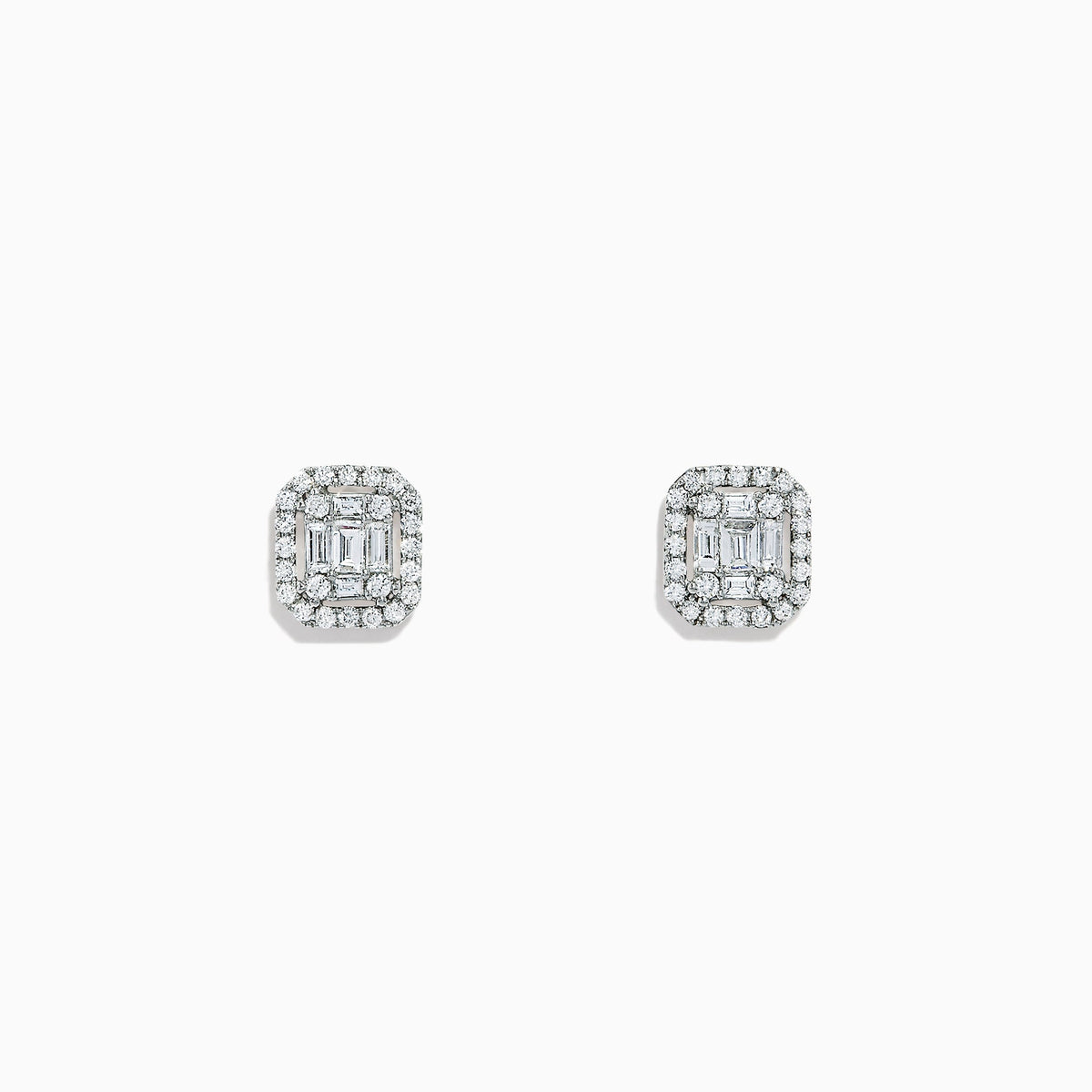 Diamond Stud Earrings in 14K White Gold, 0.48 ctw