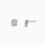 Diamond Stud Earrings in 14K White Gold, 0.48 ctw view 3