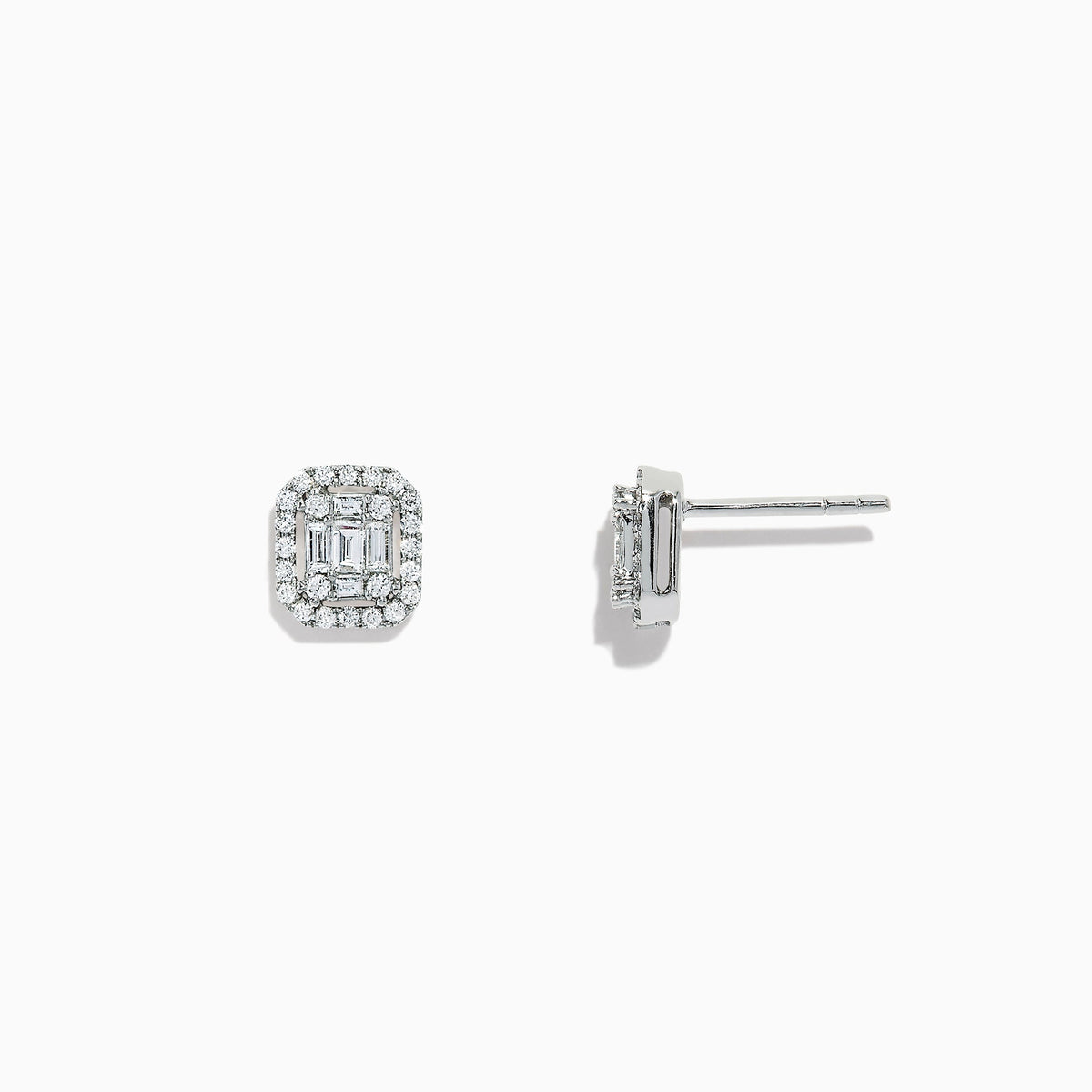 Diamond Stud Earrings in 14K White Gold, 0.48 ctw view 3