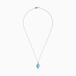 Blue Topaz & Diamond Pendant in 14K White Gold, 7.27 ctw view 2