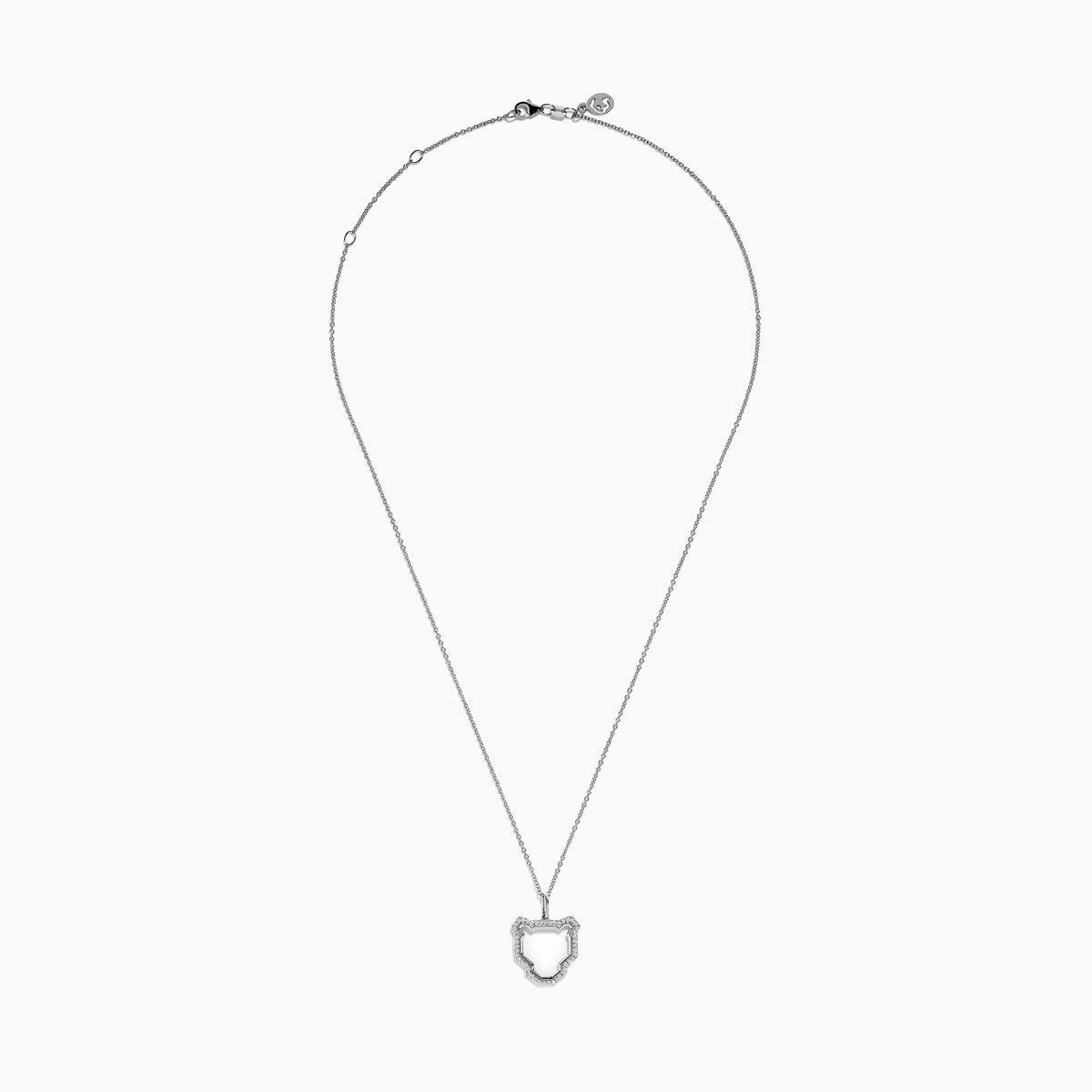 Diamond Sculpted Panther Outline Pendant in 14K White Gold view 3
