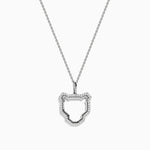 Diamond Sculpted Panther Outline Pendant in 14K White Gold