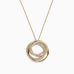 Diamond Crossover Circles Pendant in 14K Yellow Gold, 0.41 ctw