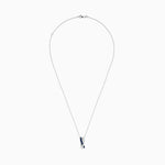 Blue Sapphire and Diamond Pendant in 14K White Gold, 0.26 ctw view 2