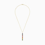 Sapphire and Diamond Vertical Pendant in 14K Yellow Gold, 2.06 ctw view 3