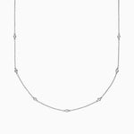 18" Diamond Station Necklace in 14K White Gold, 0.21 ctw