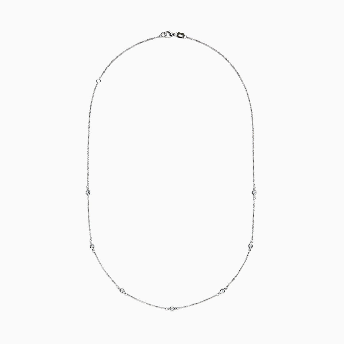 18" Diamond Station Necklace in 14K White Gold, 0.21 ctw view 2