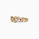 Multi-Sapphire and Diamond Ring in 14K Yellow Gold, 1.03 ctw view 2