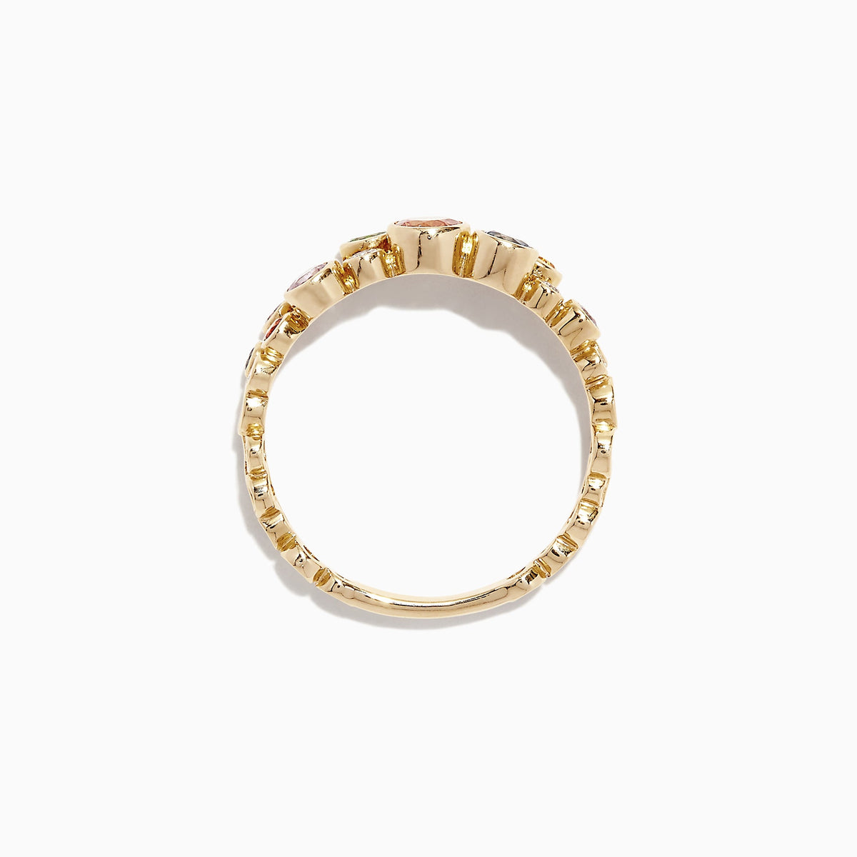 Multi-Sapphire and Diamond Ring in 14K Yellow Gold, 1.03 ctw view 3