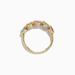 Multi-Sapphire Diamond Ring in 14K Yellow Gold, 2.81 ctw view 3