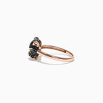 Black Diamond & Emerald Mini Ring in 14K Rose Gold, 0.46 ctw view 2