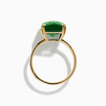 Green Jade and Diamond Ring in 14K Yellow Gold view 3