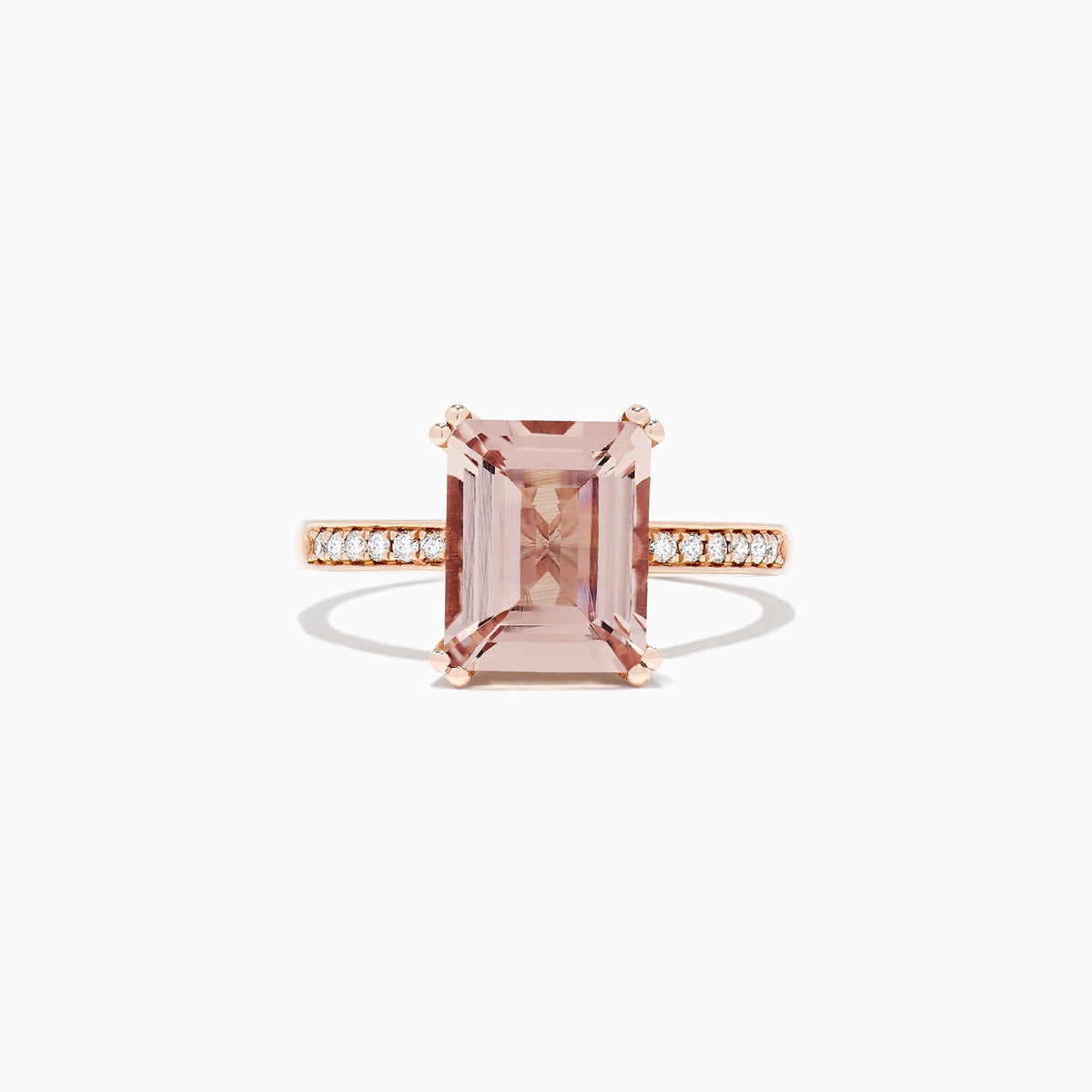Morganite and Diamond Ring in 14K Rose Gold, 2.64 ctw