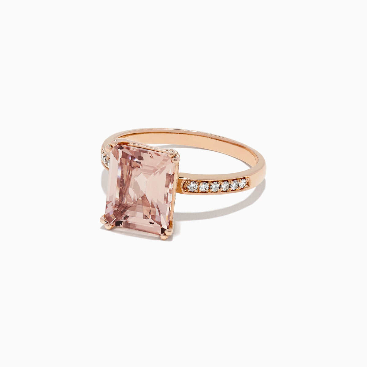 Morganite and Diamond Ring in 14K Rose Gold, 2.64 ctw view 2