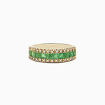 Emerald and Diamond Ring in 14K Yellow Gold, 1.27 ctw