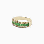 Emerald and Diamond Ring in 14K Yellow Gold, 1.27 ctw view 2